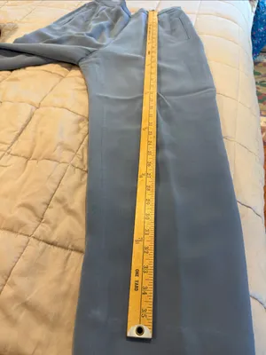 Valerie Stevens 100% Silk Pants Blue Wide Leg High Rise Pleated Vintage petite 6 thumbnail 6