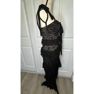 Show Me Your Mumu Black‎ Lace Maxi Dress M NWT Monique Tiered Wedding Formal thumbnail 6