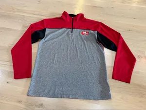 NFL San Francisco 49ers quarter-zip pullover RED GRAY SIZE LARGE thumbnail 1
