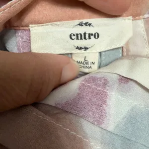 Entro Blouse Large Pastel Tie Dye Balloon Sleeve V-Neck Boho Festival Watercolor thumbnail 6