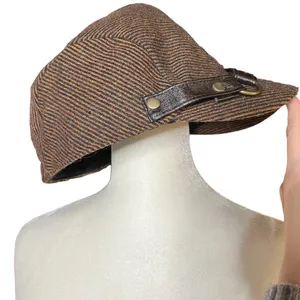 Wool & Leather Academia Cap Women's Brown Winter Hat thumbnail 3