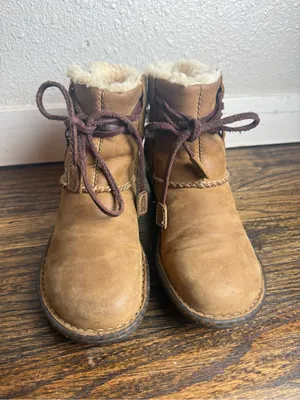 UGG Australia Cove 5136 Chestnut Leather Sheepskin Lined Ankle Boots Women’s US6 thumbnail 3