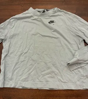 Nike Air T-Shirt Women’s Medium Long Sleeve Top Blue Gray Paint Spots thumbnail 1