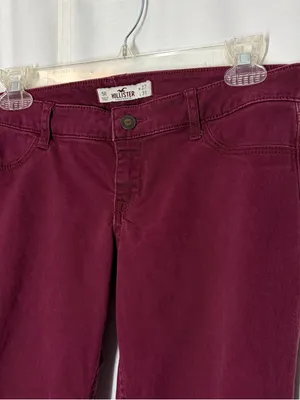 Hollister Jeans Womens 5R 27 Low Rise Skinny Pants Red Burgundy Stretch Y2K thumbnail 3