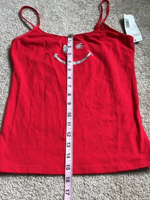 Joe Boxer NWT Vintage Red Knit Winky Smiley Face Sleep Tank. Size Small thumbnail 5