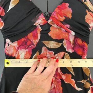 Windsor S Maxi Dress Malia Halter Floral Mesh Mermaid Ruched Formal Event Guest thumbnail 12