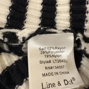 Anthropologie Sydney balloon-sleeved striped sweater sz L black white thumbnail 6