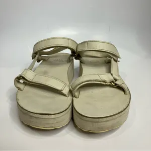Teva platform Sandals white leather uppers & footbed womens size 9 casual trendy thumbnail 2