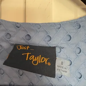 Just Taylor cotton smocked waist eyelet dress size 8 thumbnail 7