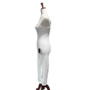 Lulu's NWT Small Enticing Allure White Ribbed Asymmetrical Cutout Midi Dress thumbnail 2