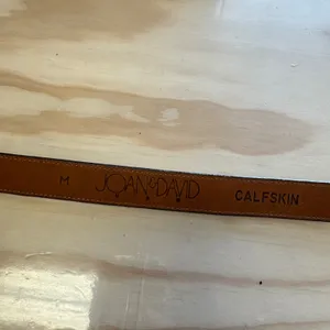 Joan & David Brown Croc Embossed Calfskin Leather Belt Size M Gold Buckle USA thumbnail 5