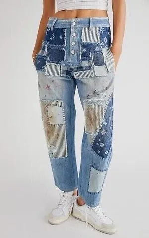 Free People Azalea Patchwork Jeans thumbnail 1