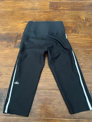 ALO Yoga Black Capri Leggings with Light Trim thumbnail 3