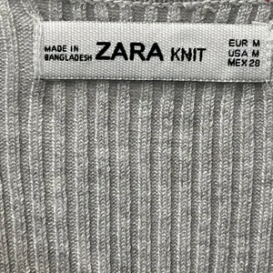 Zara Gray Ribbed Knit Dress V Neck Size Medium thumbnail 7
