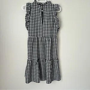 Maeve by Anthropologie Black White Gingham Ruffle Dress Size XS thumbnail 6