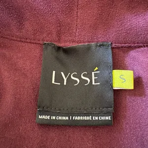 Lysse Faux Suede Vest Open Front Utility‎ Burgundy Purple Drawstring Size Small thumbnail 4