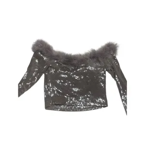 Faux Fur-Trim Sequin Crop Top by Forever 21, size small thumbnail 11