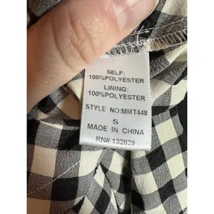 Miou Muse Mimi Gingham Off Shoulder Top Black White‎ Ruched Sleeve MMT448 Small thumbnail 6
