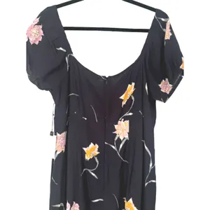 NWT ASTR the Label Womens Navy Blue Floral Puff Sleeve Babydoll Mini Dress Sz XL thumbnail 7