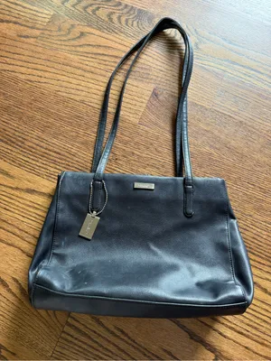 Nine West Black Shoulder Bag with Logo Charm thumbnail 1