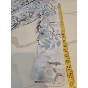 Creation Women Medium Floral Print Denim Style Button Down Jacket Blue Casual thumbnail 10
