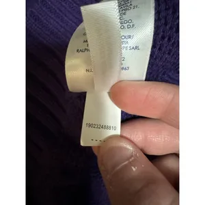 CHAPS Women Size Large Knit Sweater Purple Long Sleeve Mock Neck‎ Winter Holiday thumbnail 14