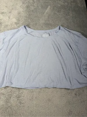 Aerie Light Blue Women's Short Sleeve Crop Top large thumbnail 3