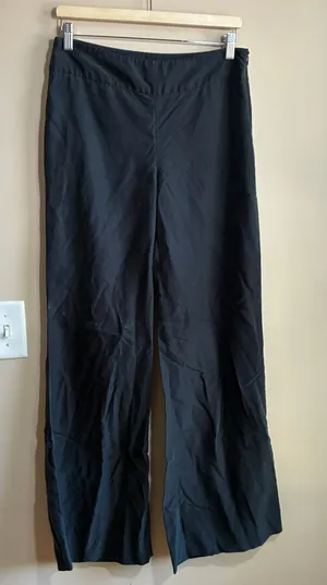 Gap Wide Leg Trousers Size 4 Black Womens Side Zip Professional Workwear thumbnail 1