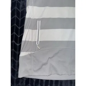 Lululemon Women's Hoodie Sweatshirt Gray White Striped COWL Size 8 thumbnail 4
