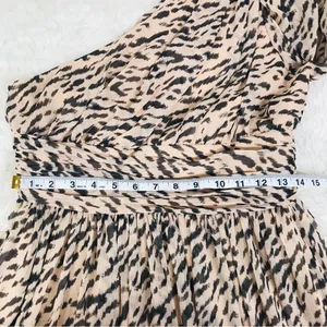 GIANNI BINI Leopard Print Maxi Dress One‎ Shoulder Long Sleeve Party Size 6 New thumbnail 15