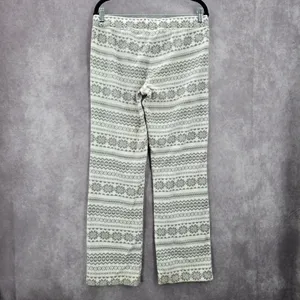 Old Navy White Gray Fleece Snowflake Sleep Pajama Bottoms‎ Pants M Medium thumbnail 2