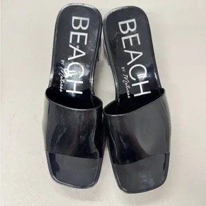 Matisse Beach Black Rubber Slides Chunky Heel Womens 9 Sandal Casual Beachy Shoe thumbnail 4