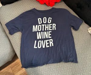Dog mother wine lover T-shirt thumbnail 1