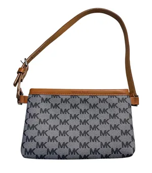 Michael Kors Shoulder Bag Women Small Gray Brown Monogram Y2K Preppy Logo‎ thumbnail 1