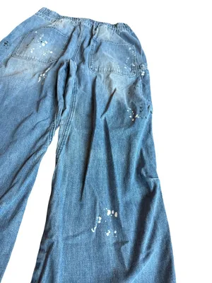 We The Free People Modern Love Jeans Paint Splatter Drawstring Size Medium Women thumbnail 12