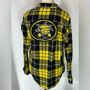 Angry Minnow Flannel Co Wichita State Shockers WuShock Plaid Shirt Medium M thumbnail 2