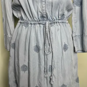 Anthropologie Holding Horses Chambray Embroidered Mini Dress XS thumbnail 12