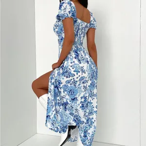 THATSOFETCH Floral Blue and White Maxi Dress Size 2 thumbnail 2