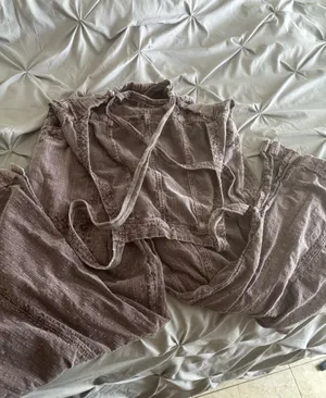 Free People Brown Plaid Utility Overalls Jumpsuit Size Medium thumbnail 4