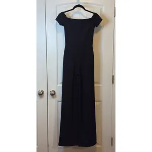 Lulus Black Off The Shoulder Wide Leg Jumpsuit XS Formal Evening Wedding Guest‎ thumbnail 4