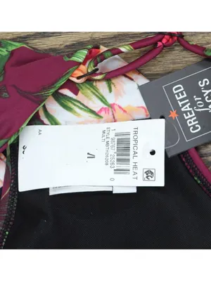 NWT Bar III Fine Plunge Ring Over-the-Shoulder Monokini One Piece Black Multi M thumbnail 5