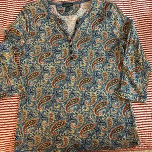 Ralph Lauren Vibrant Blue and Orange Long Sleeve Tee thumbnail 1