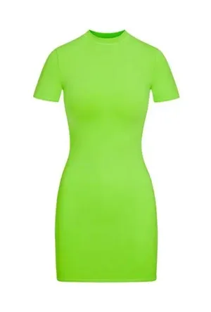 SKIMS Signature Swim T Shirt Dress - Neon Green, size Small, $88 thumbnail 3