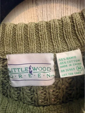 Vintage 90s Littlewood Green Cable Knit Sweater Women’s M Olive Fisherman thumbnail 6