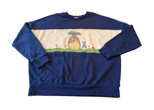 Her Universe Studio Ghibli My Neighbor Totoro Blue Colorblock Sweatshirt M thumbnail 1