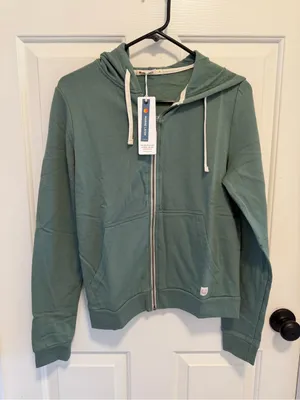 Marine Layer Afternoon Full Zipper Hoodie Jacket Sage Green Size Small thumbnail 4
