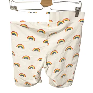 Torrid White Rainbow 1X Plus Size Celebrate‎ Love Print Bike Short thumbnail 5