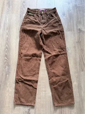 Empyre Zumiez Brown Corduroy Baggy Skate Pants Size 2 Y2K thumbnail 4