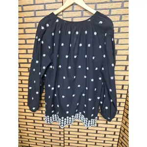 Adiva Black And White Floral Embroidered Cotton Top Size 1X‎ thumbnail 2