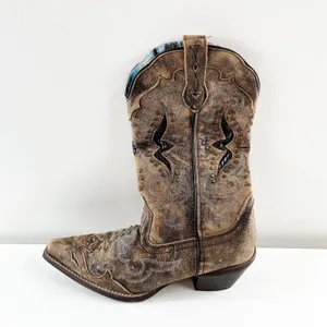 Laredo Lucretia Studded Snake Inlay Snip Toe Western Boots Brown 6.5 thumbnail 6